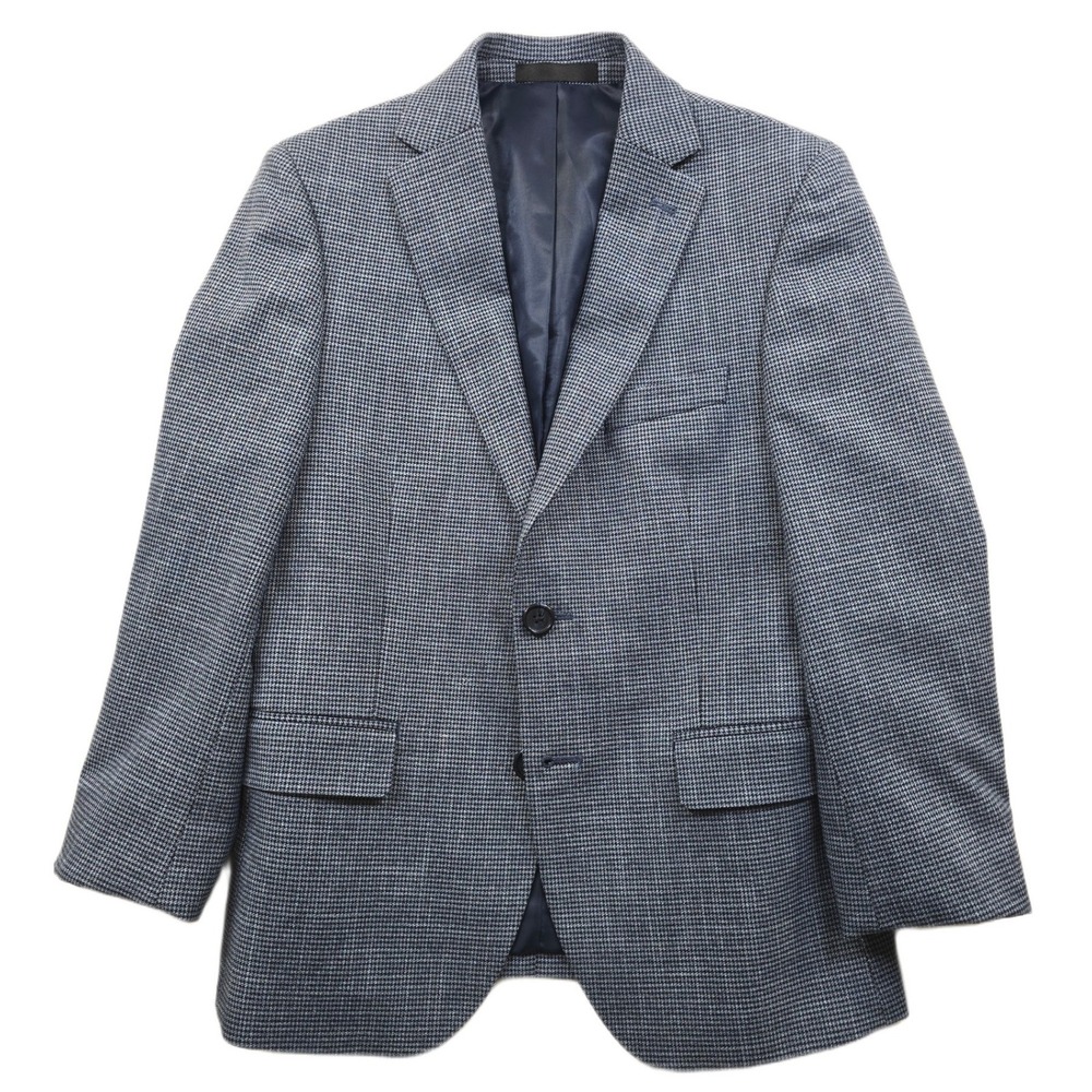 Brooks Brothers Blazer Boys 12R Blue White Houndstooth Suit Jacket Sport Coat